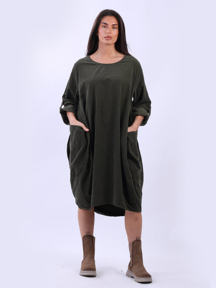 Cotton Corduroy Dress Khaki
