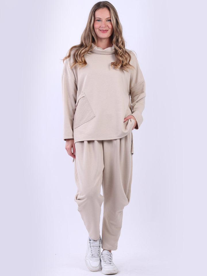 Cotton Baggy Woolen Top Beige