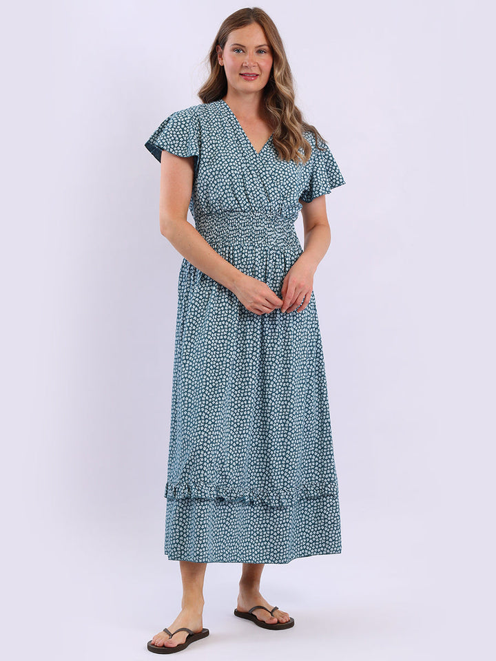 Floral Boho Maxi Dress Teal