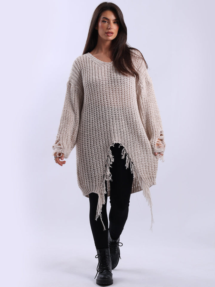 Women Knitted Jumper Beige