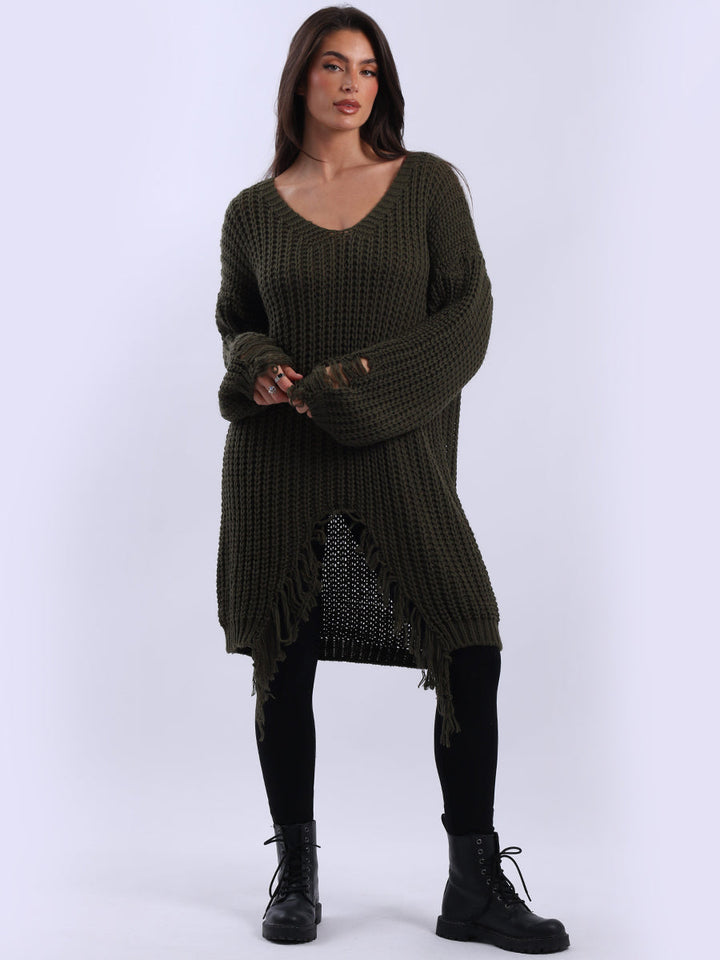Women Knitted Jumper Khaki