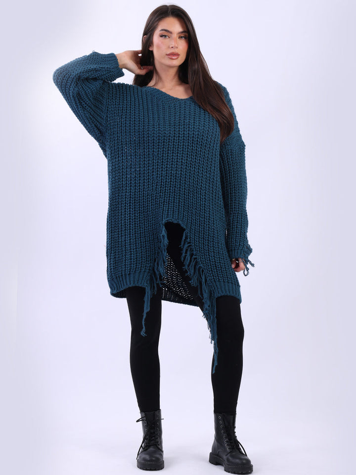 Women Knitted Jumper Teal
