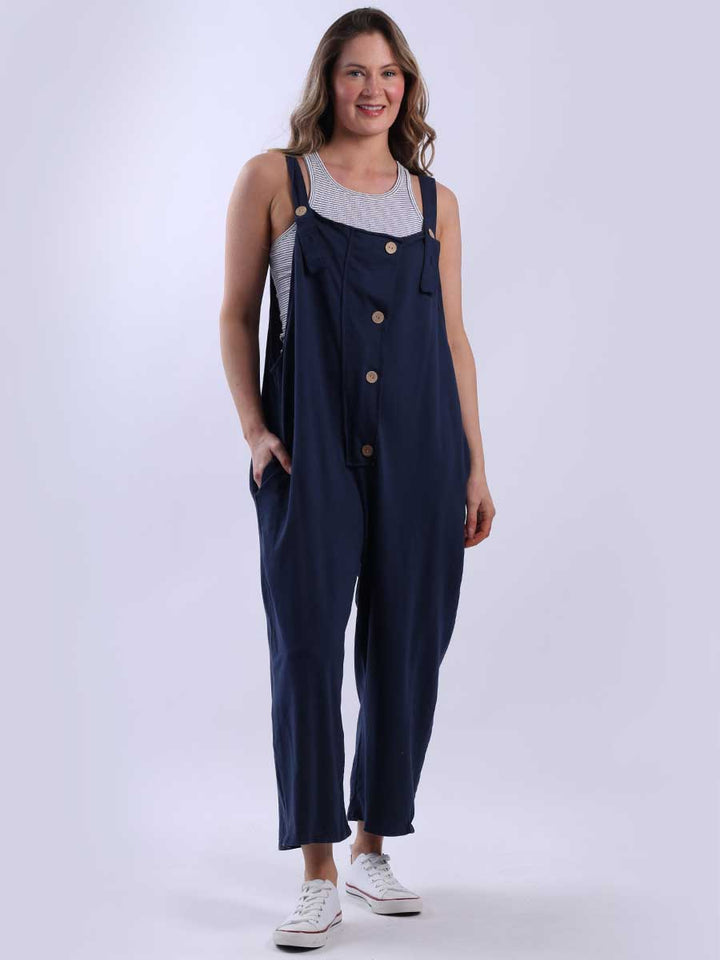 Women Cotton Dungaree Navy