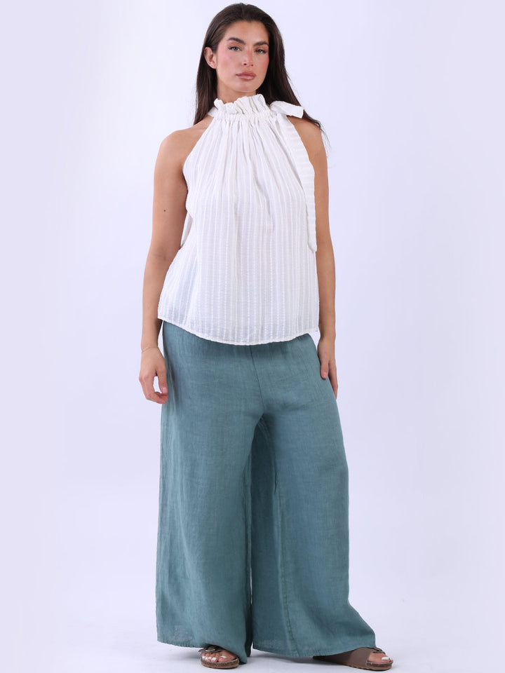 Cotton Halter Top White