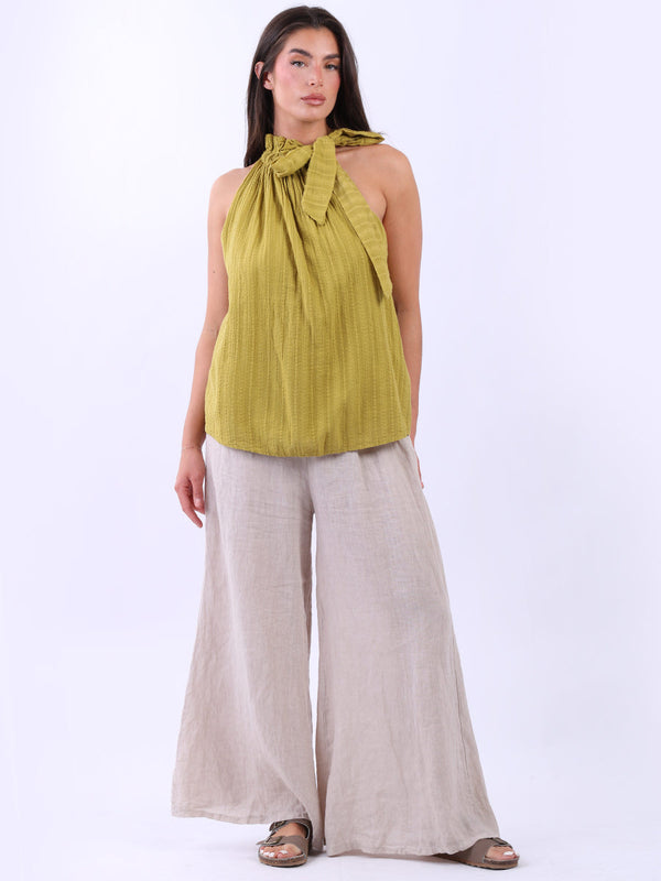 Cotton Halter Top Olive