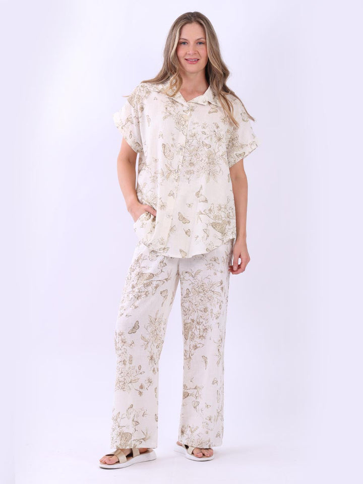 Linen Women Shirt Beige