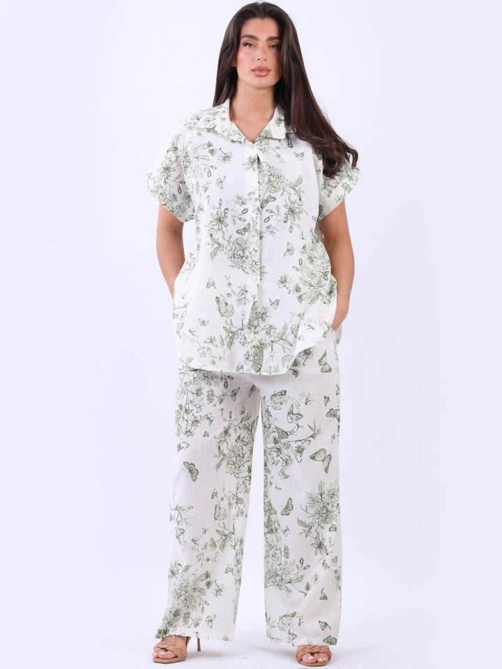 Linen Women Shirt Khaki