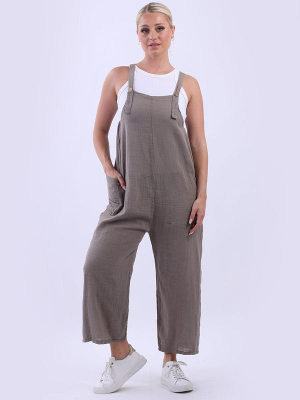 Plain Cotton Pabo Jumpsuit Mocha