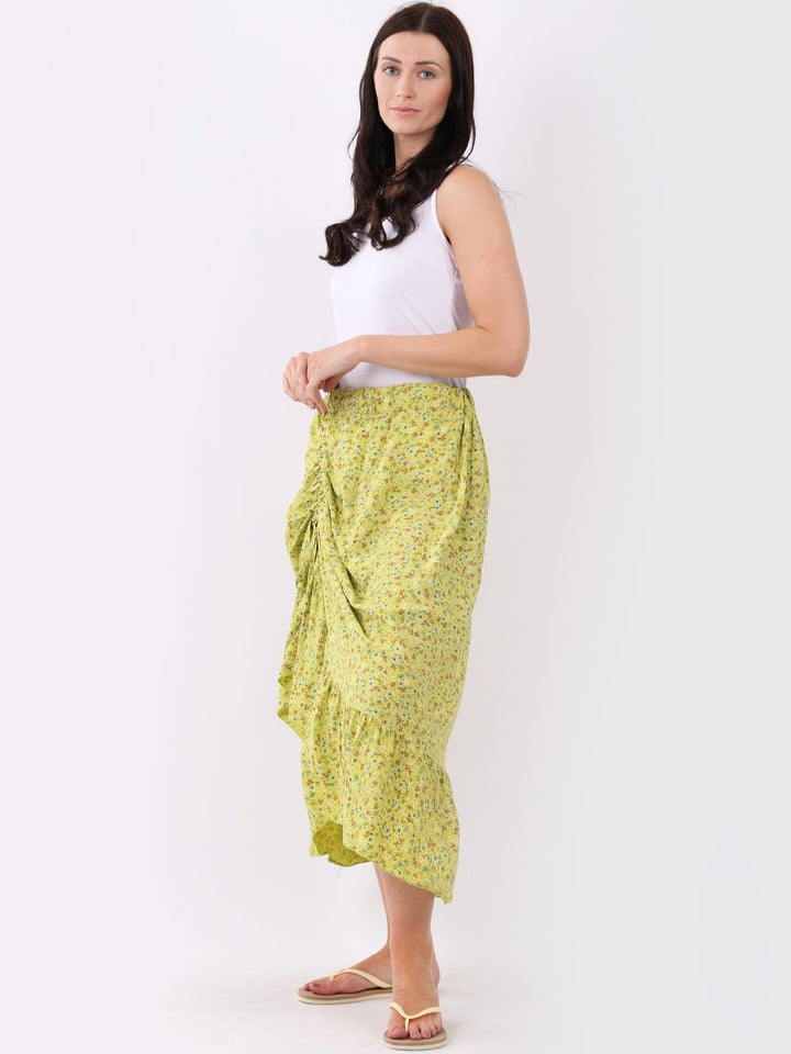 italian ditsy floral print fathered front classy skirt