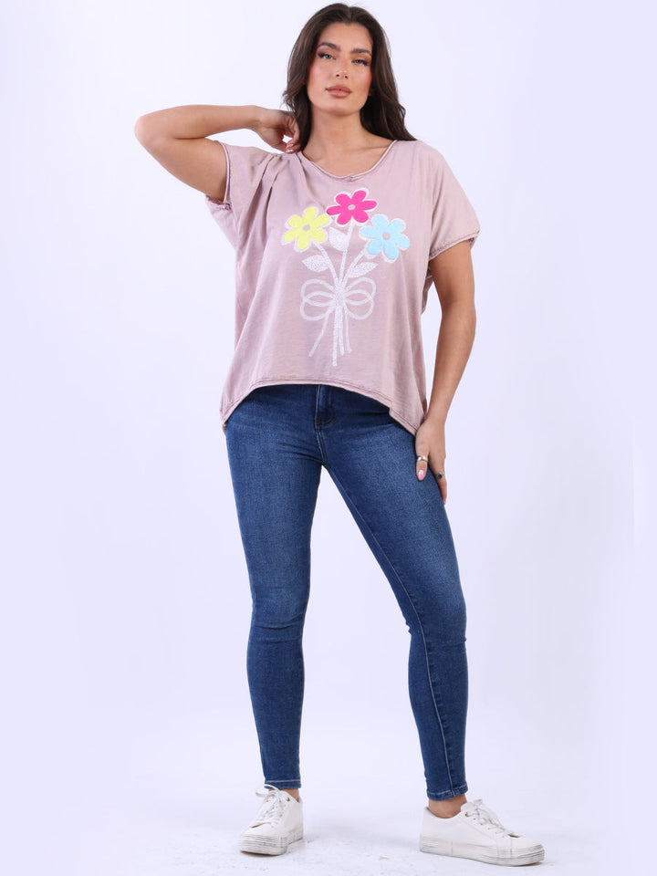 Vintage Wash Cotton Crop Tee Pink