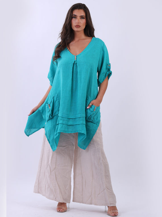 plain women linen top