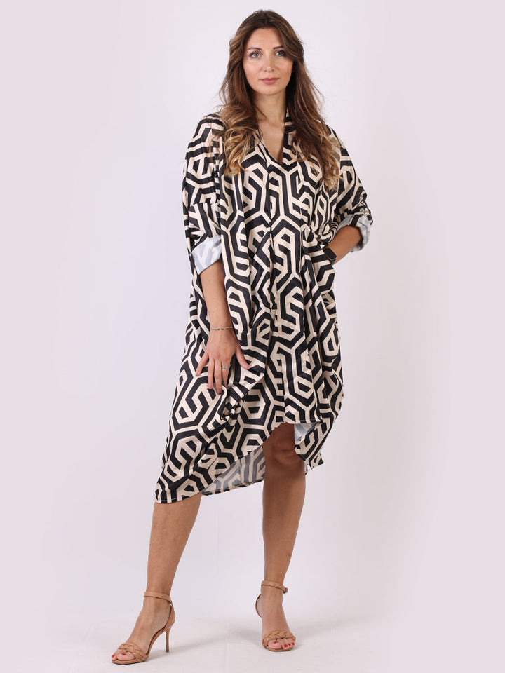 Drape Midi Dress Black
