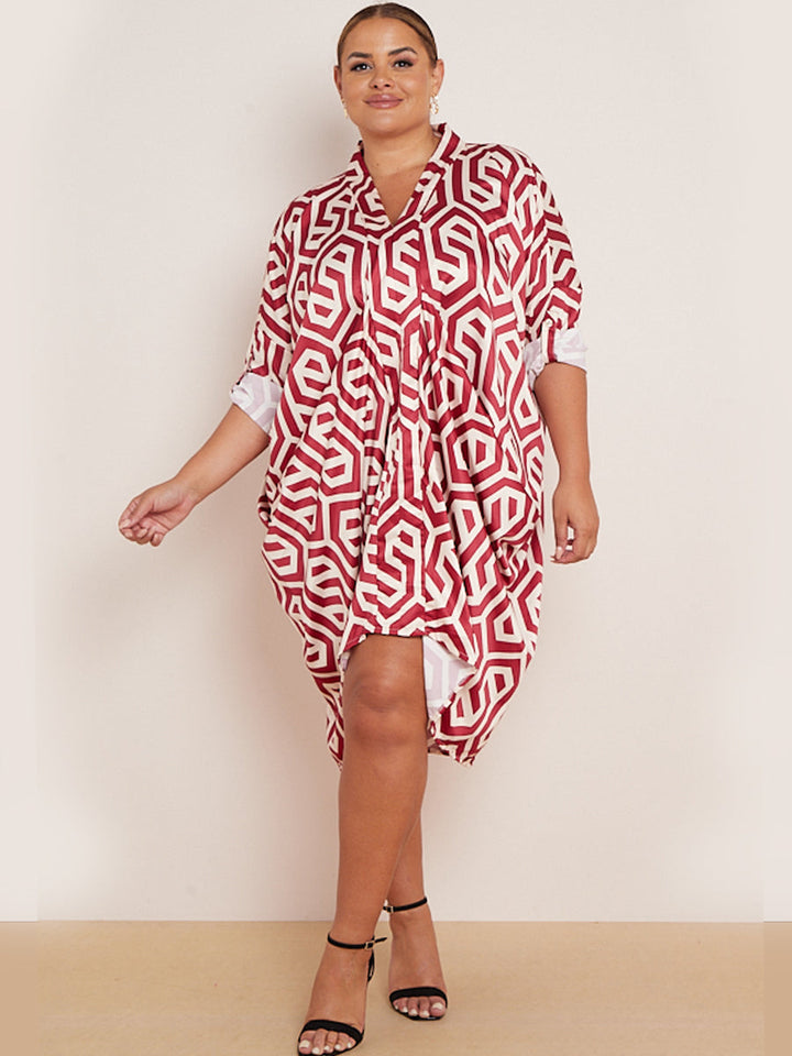 Drape Midi Dress Wine
