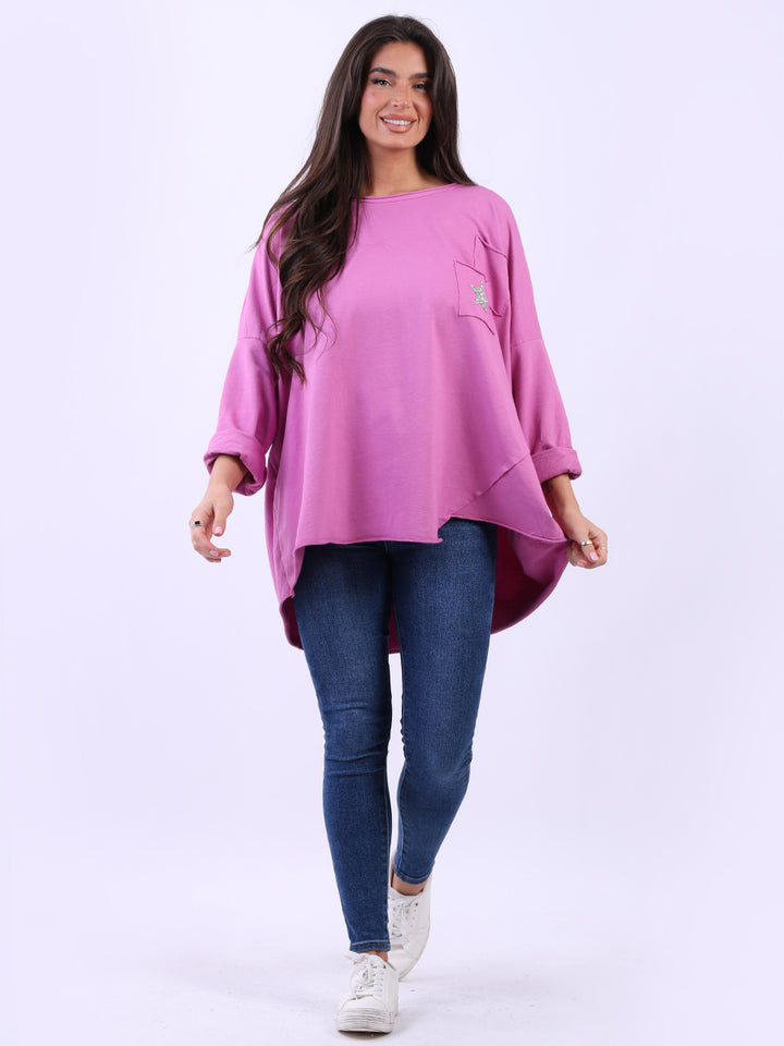 Lagenlook Cotton Tunic Top Raspberry