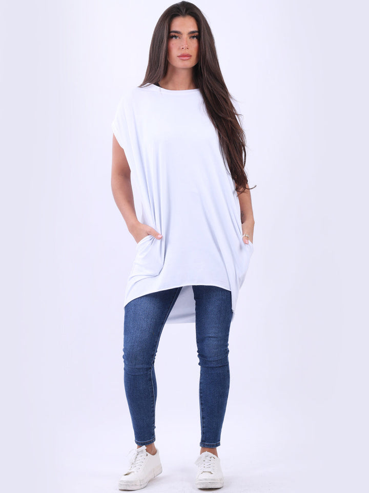 Solid Cotton Mini Dress White