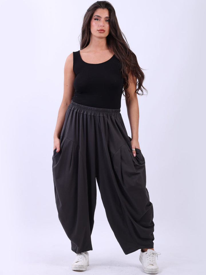 Relaxed Fit Cotton Pant Charcoal
