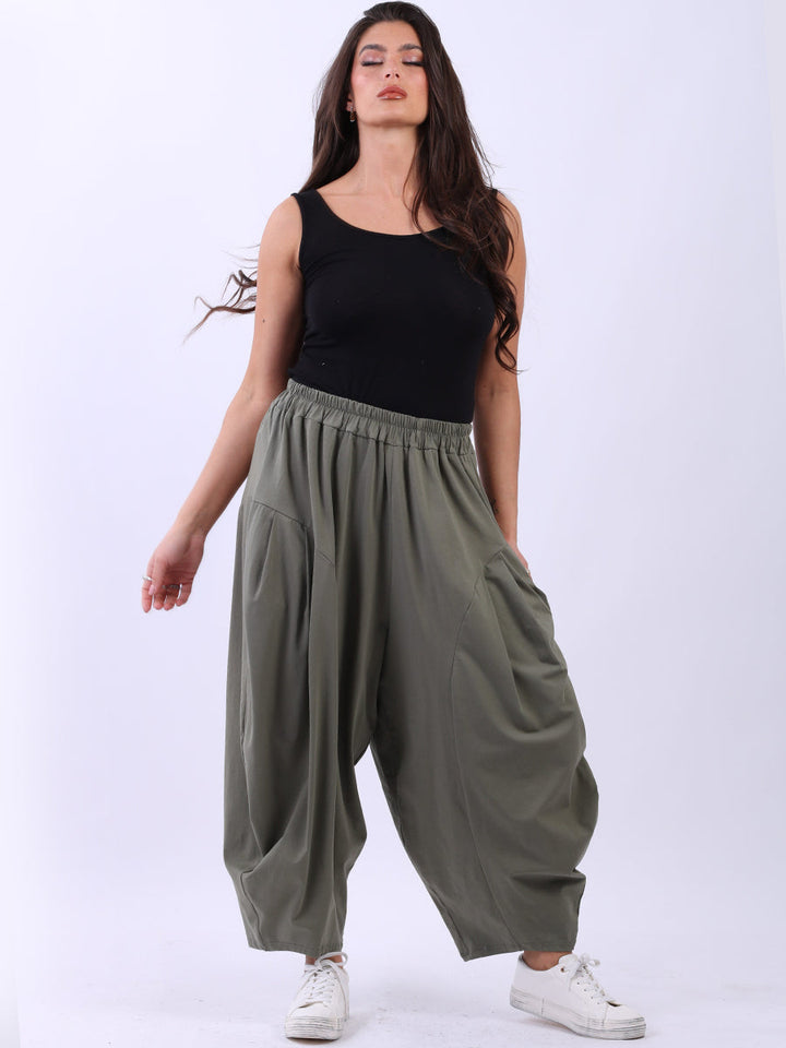 Relaxed Fit Cotton Pant Khaki
