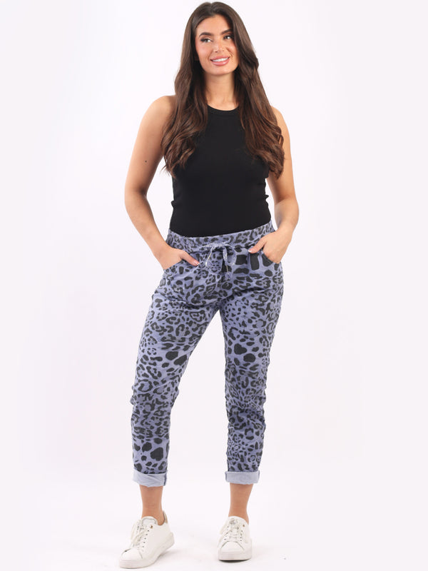 Italian Leopard Print Casual Magic Pant