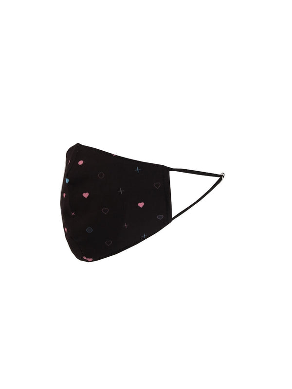 italian made heart print cotton face mask
