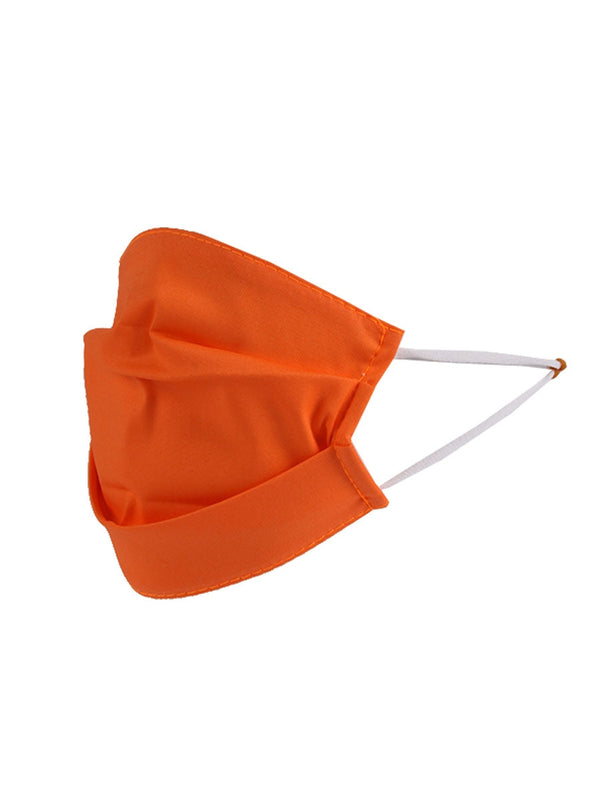 Italian Made Plain Pleated Cotton Washable Face Mask (PACK OF 5)