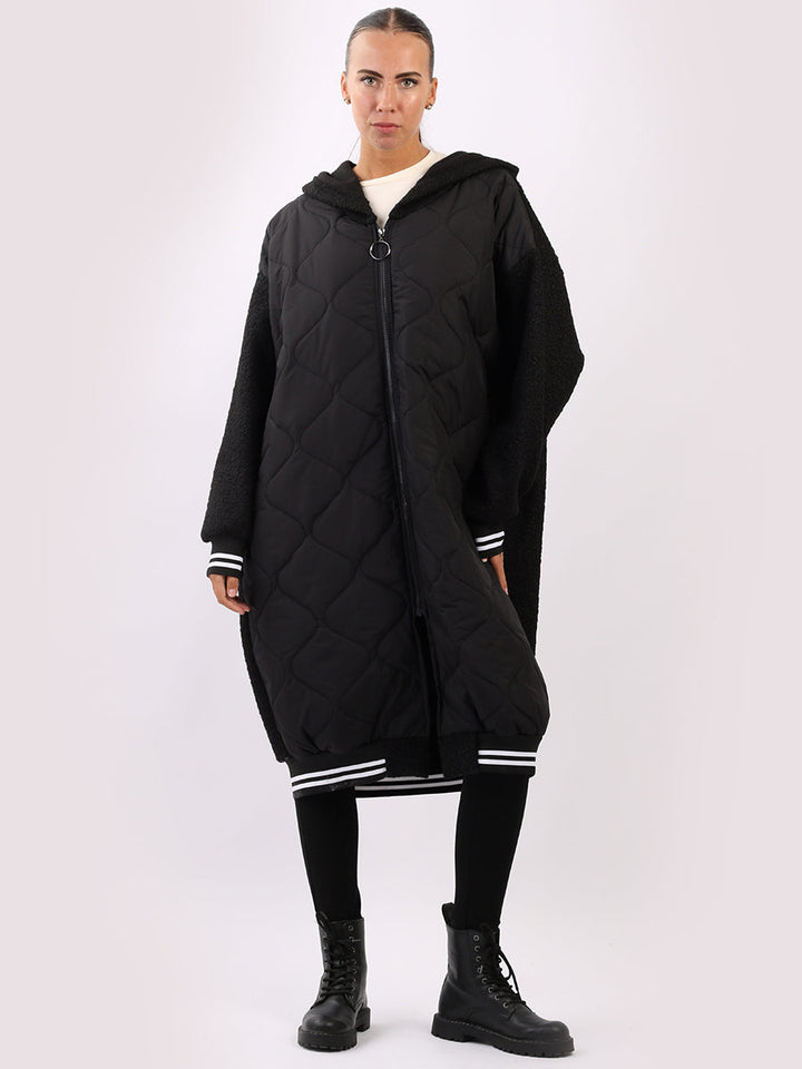 Oversized Puffer Hoodie Jacket Black