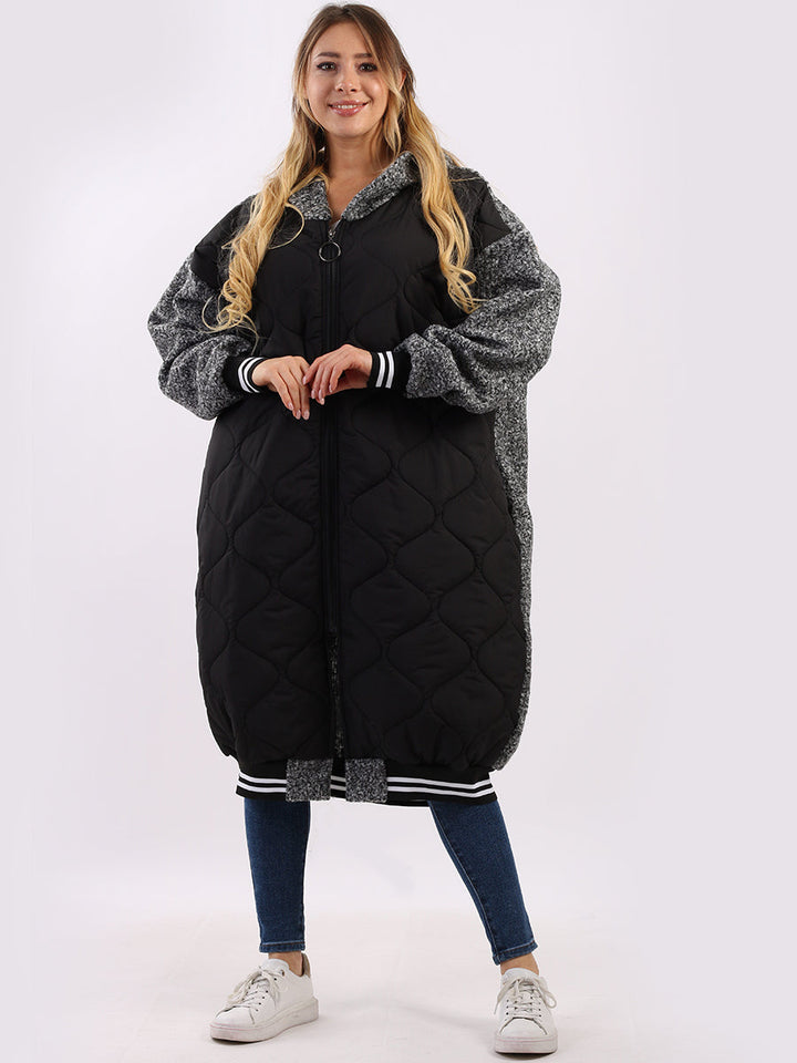Oversized Puffer Hoodie Jacket Dark Grey