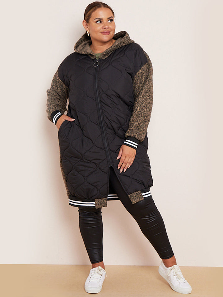 Oversized Puffer Hoodie Jacket Mocha