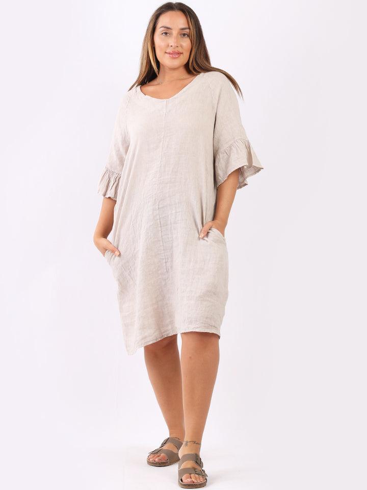 Bell Arm Lagenlook Summer Midi Dress