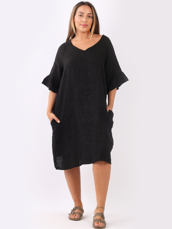 Bell Arm Lagenlook Summer Midi Dress