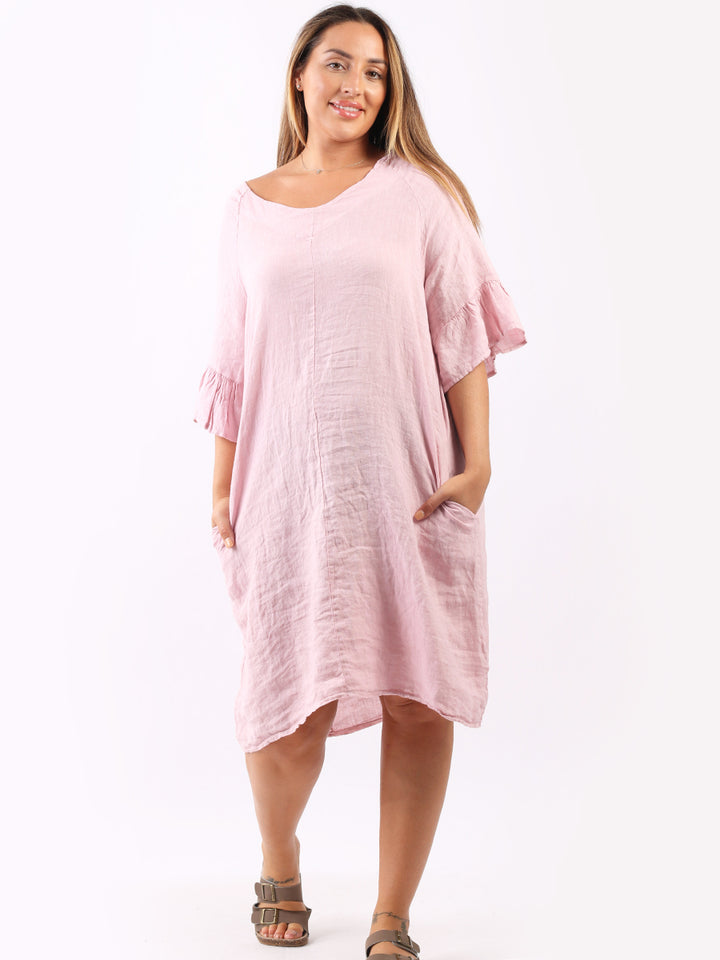 Bell Arm Lagenlook Summer Midi Dress