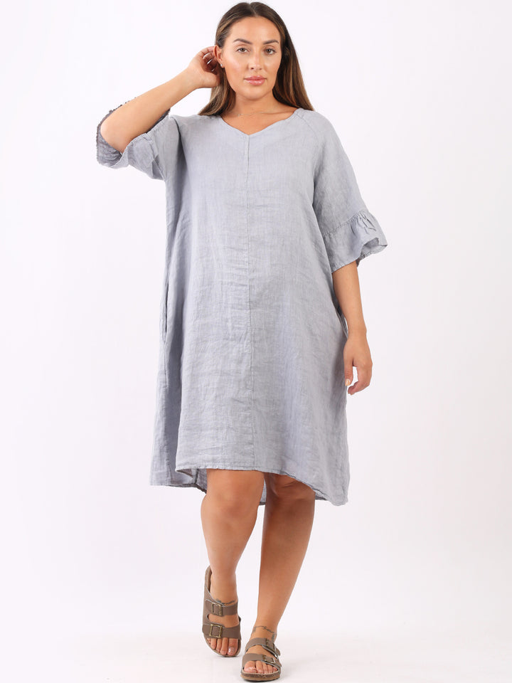Bell Arm Lagenlook Summer Midi Dress