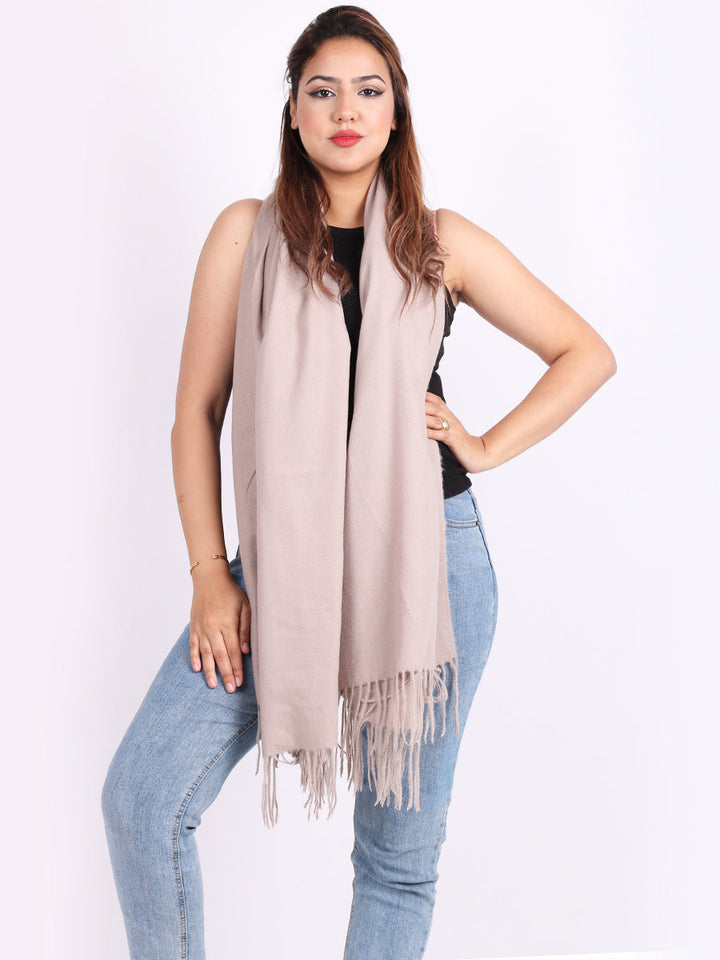 Plain Lana Wool Scarf Mocha