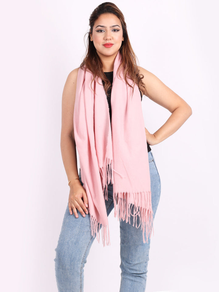 Plain Lana Wool Scarf Pink