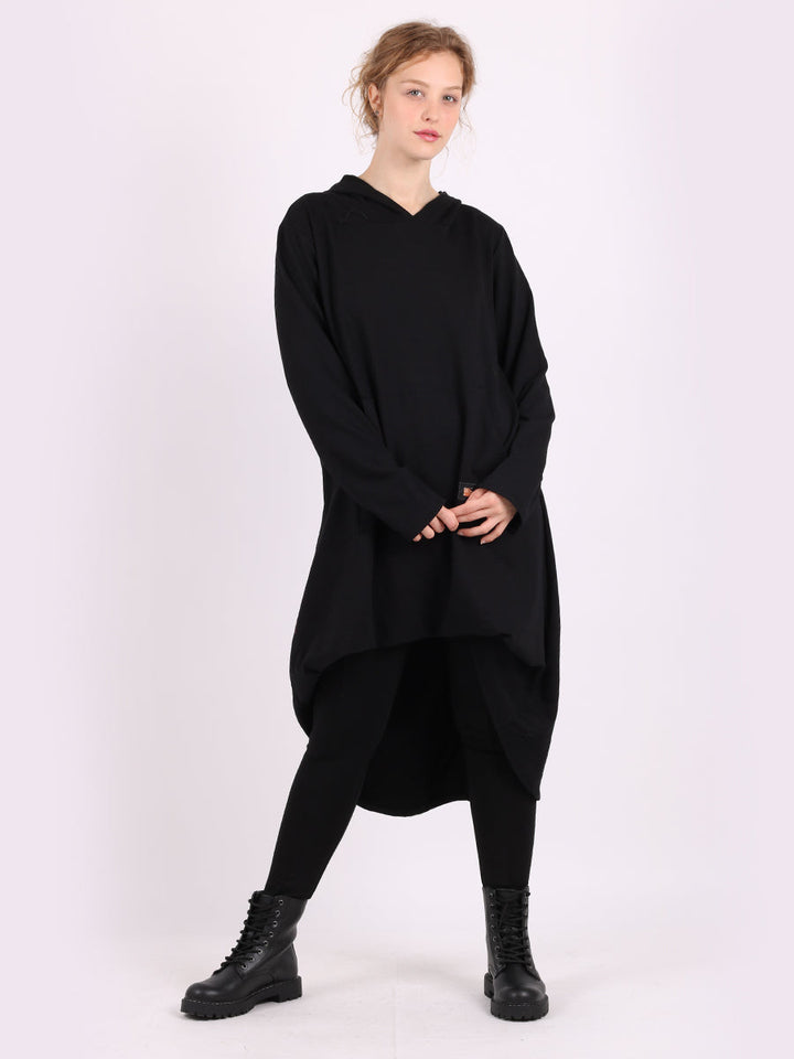 Plain Cotton Hoodie Black