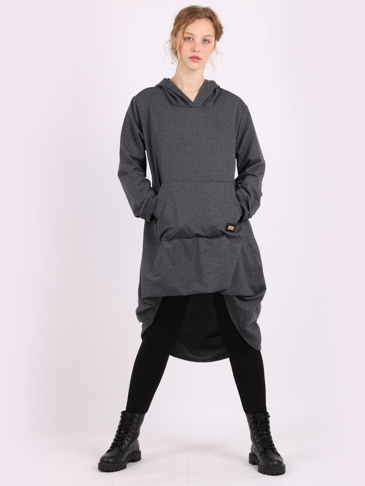 Plain Cotton Hoodie Charcoal