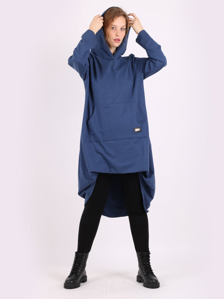 Plain Cotton Hoodie Denim