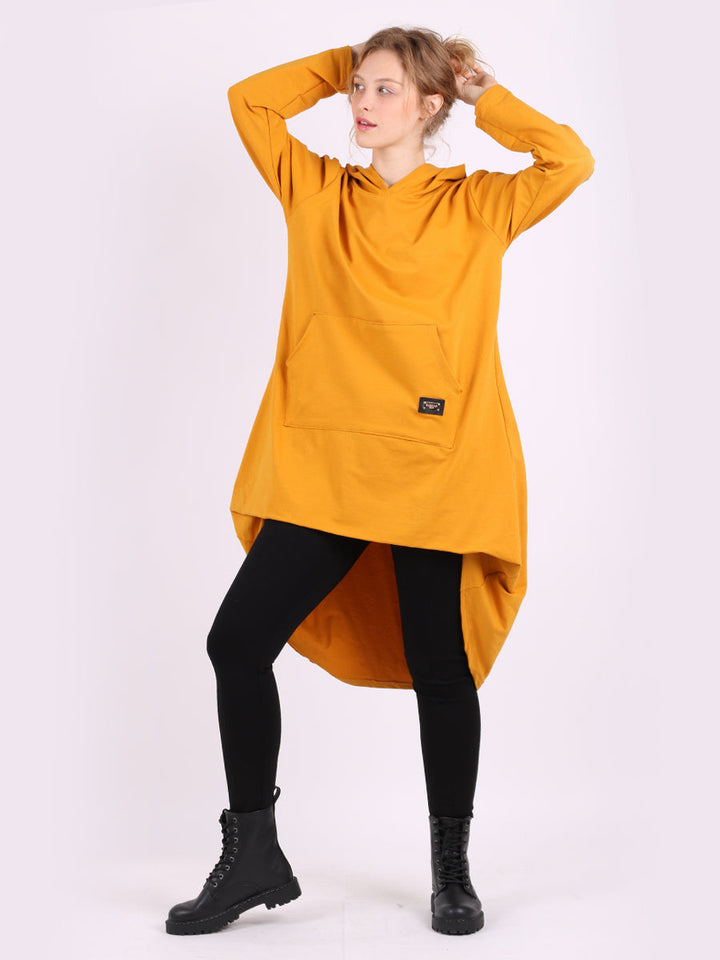 Plain Cotton Hoodie Mustard
