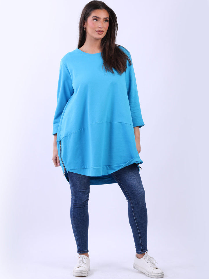 Plain Cotton Tunic Azure