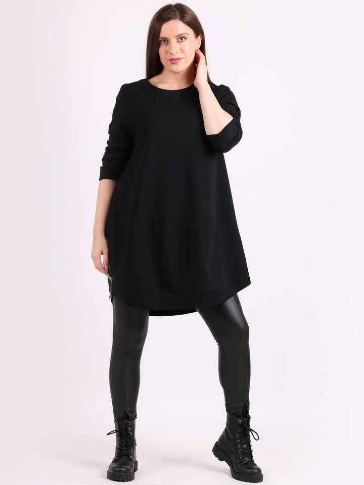 Plain Cotton Tunic Black