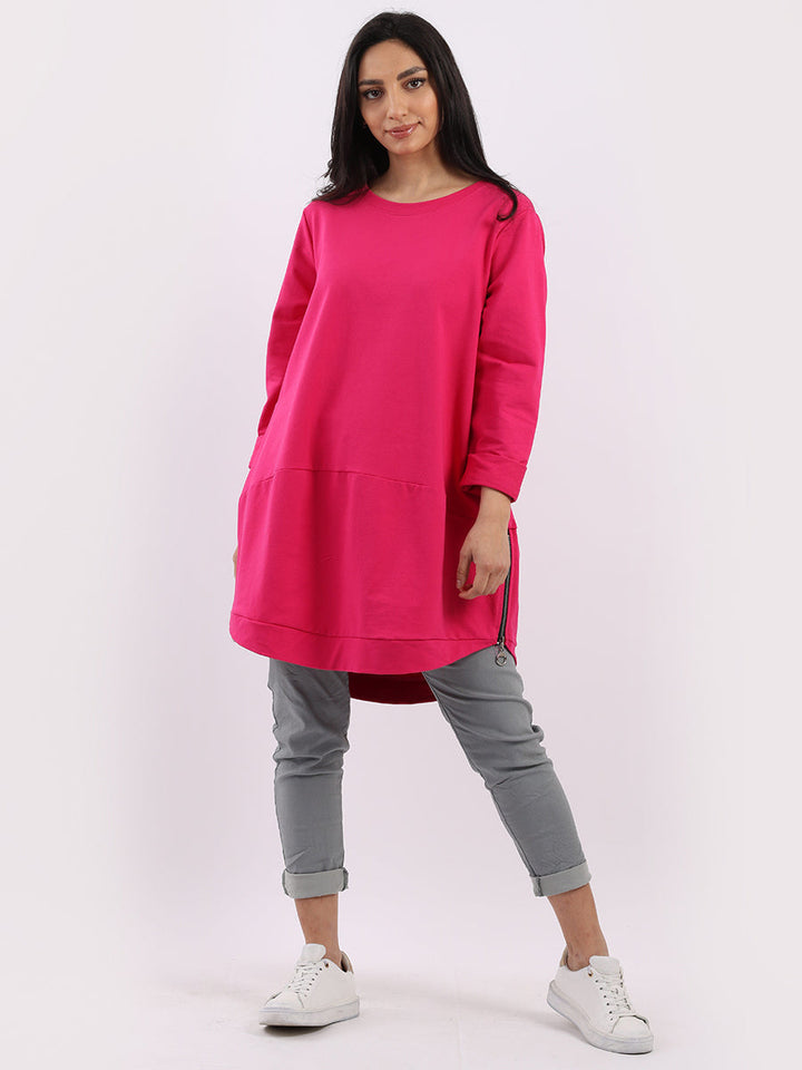 Plain Cotton Tunic Fuchsia