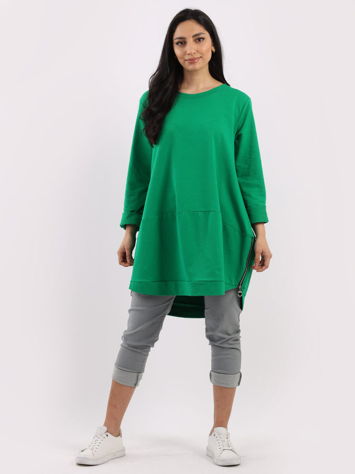 Plain Cotton Tunic Green