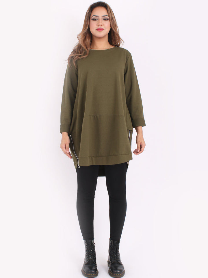 Plain Cotton Tunic Khaki