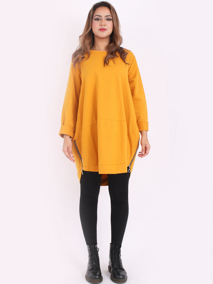 Plain Cotton Tunic Mustard