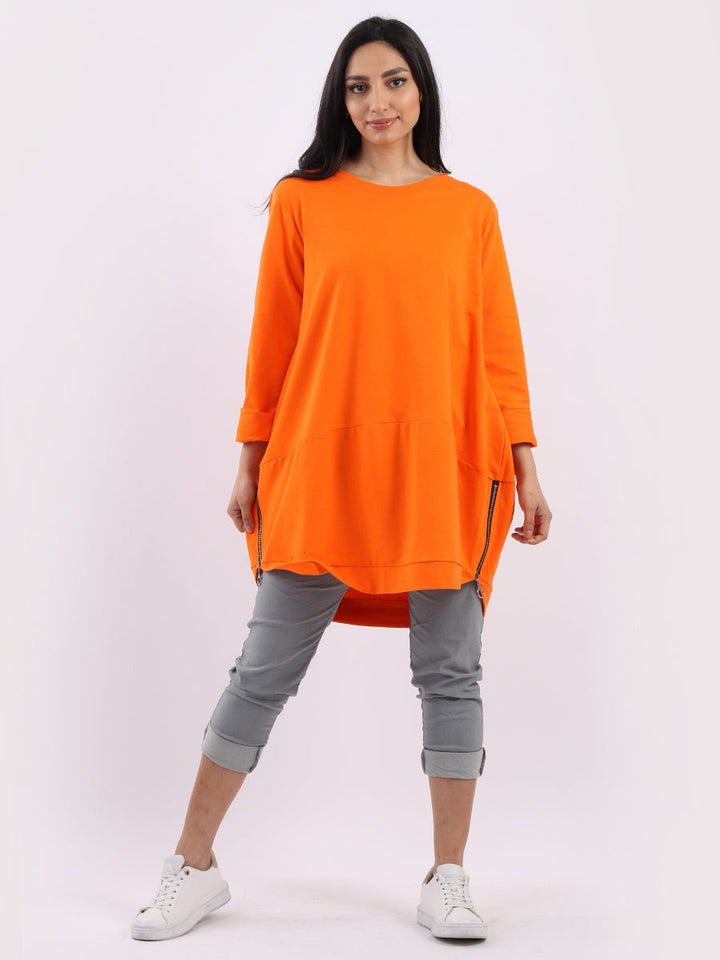 Plain Cotton Tunic Orange