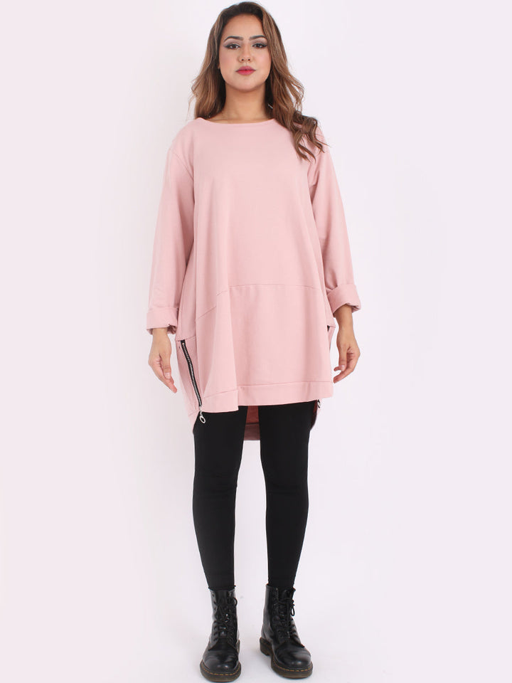 Plain Cotton Tunic Pink