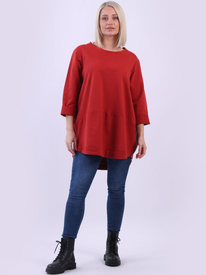 Plain Cotton Tunic Rust