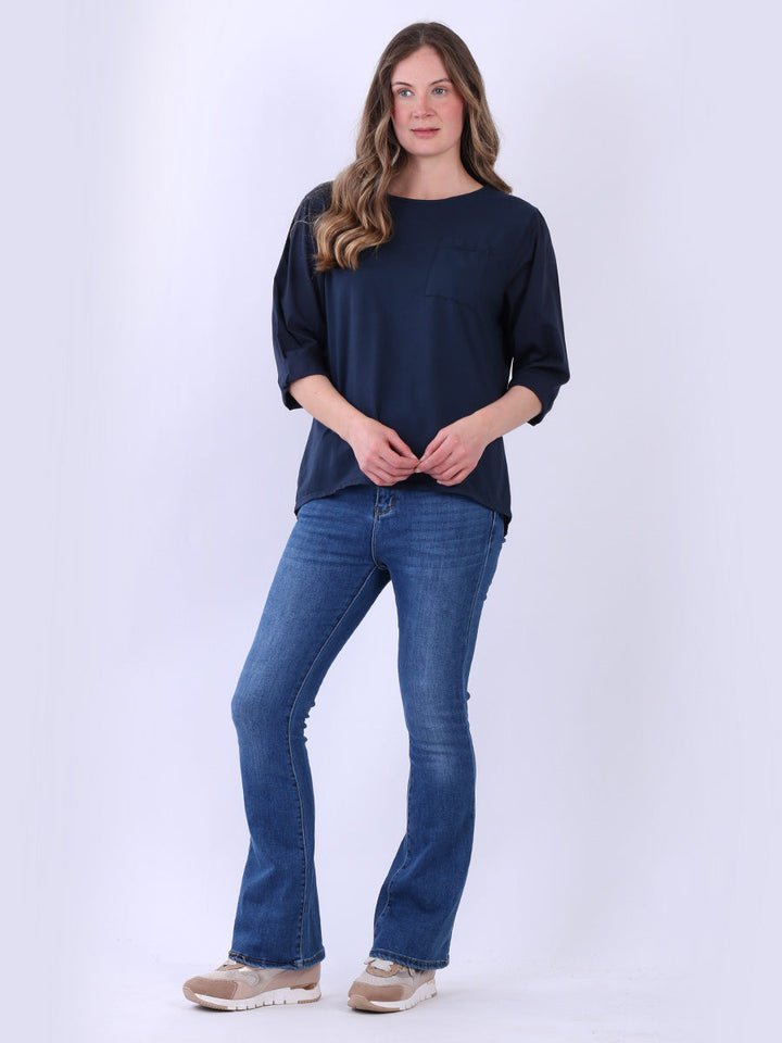 Plain Cotton T-Shirt  Navy