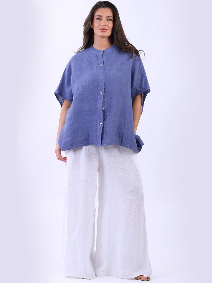 Linen Baggy Top Denim