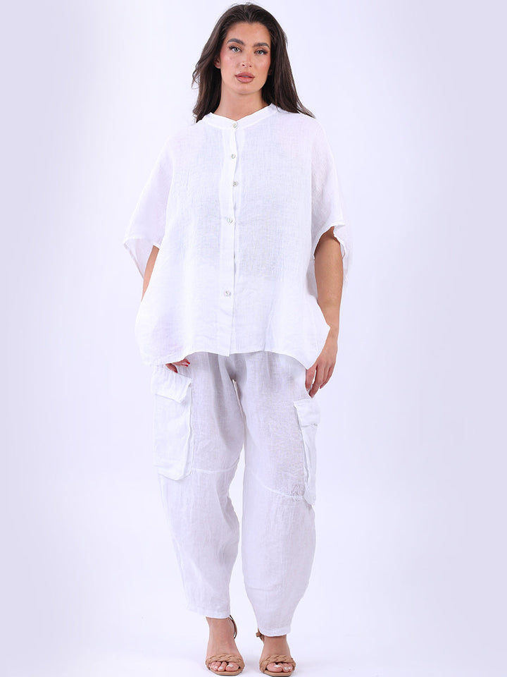Linen Baggy Top White