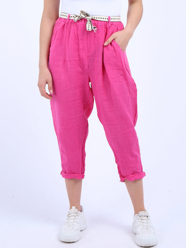 italian plain linen trouser